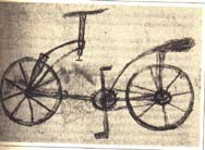 I sketch of a bicycle copied by his favorite student to preserve his idea